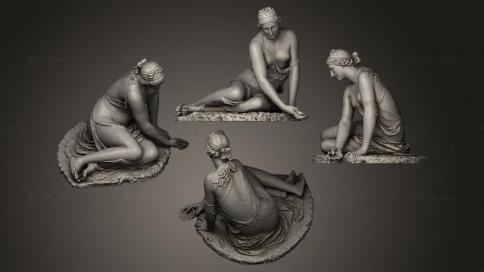 Статуи античные и исторические (Нимфа с раковиной, STKA_0937) 3D модель для ЧПУ станка